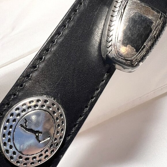 RGA Four By Danbury Asso.-Men's Golf Black Leather Belt-Silver Buckle-Casual - Picture 15 of 15